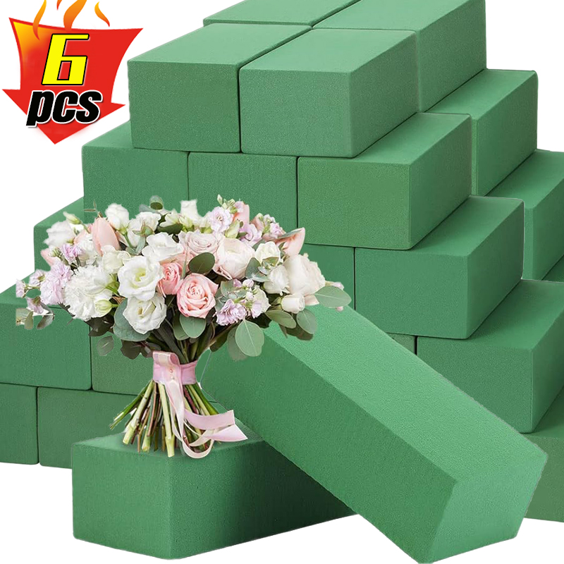 Floral Foam Oasis - 6/1PCS Floral Foam Blocks Rectangle Green