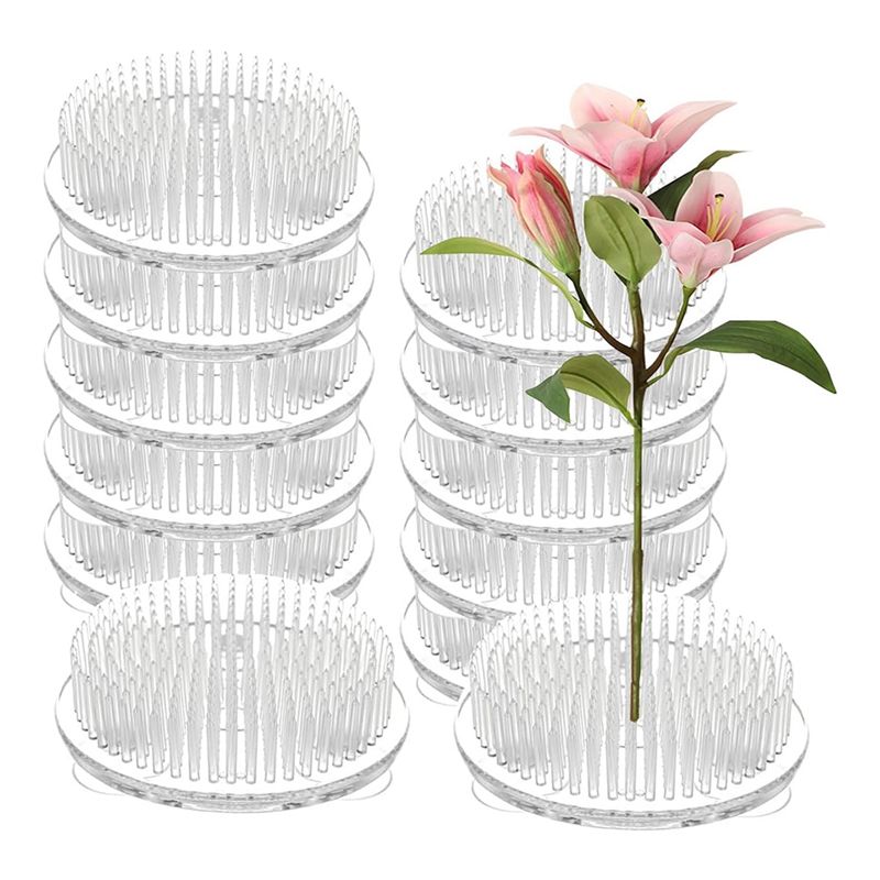 Set Of 12 Clear Plastic Pin Fr - Flower Frog Pin review and price